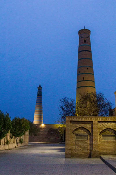 Özbekistan Khiva Kentindeki Slam Khoja Minaresi Juma Camii Minaresi — Stok fotoğraf