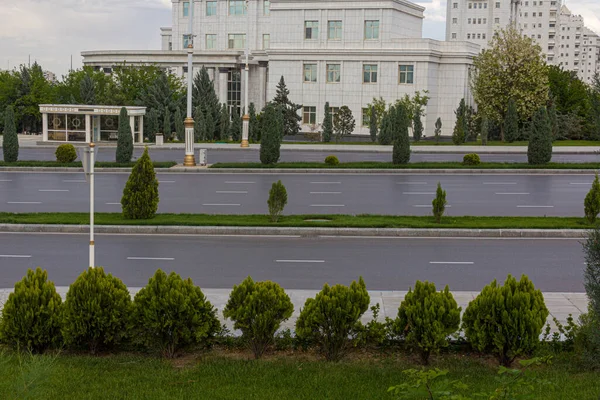 Camino Vacío Ashgabat Capital Turkmenistán — Foto de Stock