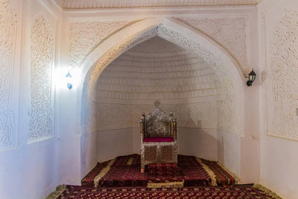 Khiva Uzbekistan April 2018 Throne Room Kuhna Kunya Ark Fort — стокове фото