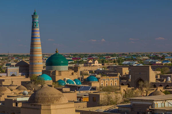 Islam Minareto Khoja Mausoleo Pakhlavan Makhmoud Nel Centro Storico Khiva — Foto Stock