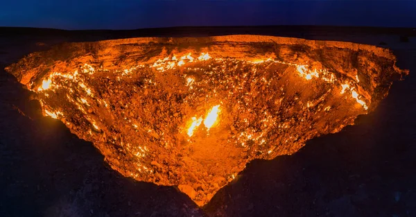 Gaskrater Darvaza Derweze Ook Wel Deur Naar Hel Genoemd Turkmenistan — Stockfoto