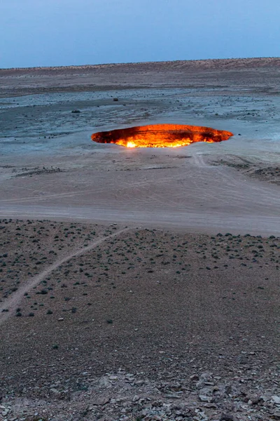 Krater Gazowy Darvaza Derweze Drzwi Piekła Lub Bramy Piekła Turkmenistanie — Zdjęcie stockowe