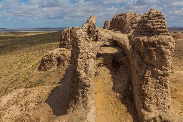 Стены Крепости Аяз Кала Пустыне Кызылкум Узбекистан — стоковое фото