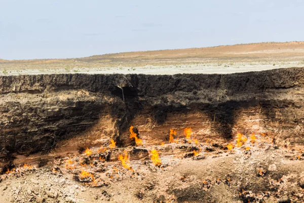 Krater Gazowy Darvaza Derweze Drzwi Piekła Lub Bramy Piekła Turkmenistanie — Zdjęcie stockowe