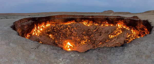 Cratera Gás Darvaza Derweze Também Chamada Door Hell Turquemenistão — Fotografia de Stock