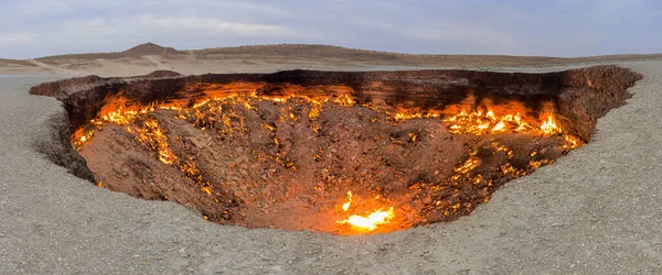 Cratera Gás Darvaza Derweze Porta Para Inferno Portas Inferno Turquemenistão — Fotografia de Stock