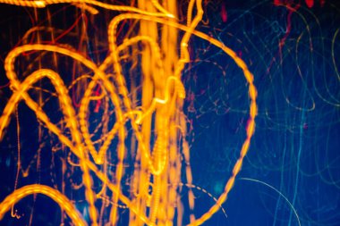 Soyut ışık trafik hareket gece, uzun pozlama fotoğraf