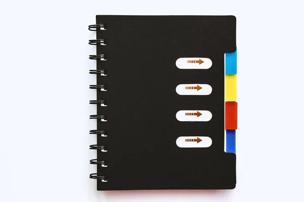 Dagbok anteckningsbok på den vita bakgrunden — Stockfoto