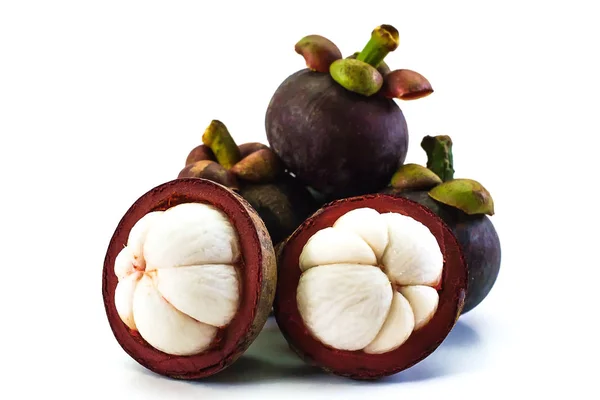 Mangosteen fruit on the white background — Stock Photo, Image