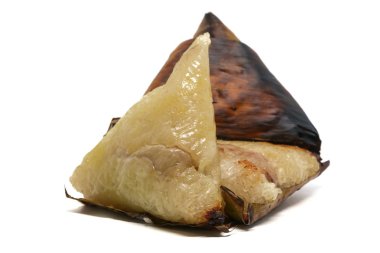 Izgara yapış yapış veya yapışkan pirinç muz ile