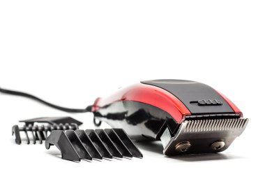 Beyaz arkaplanda saç makası