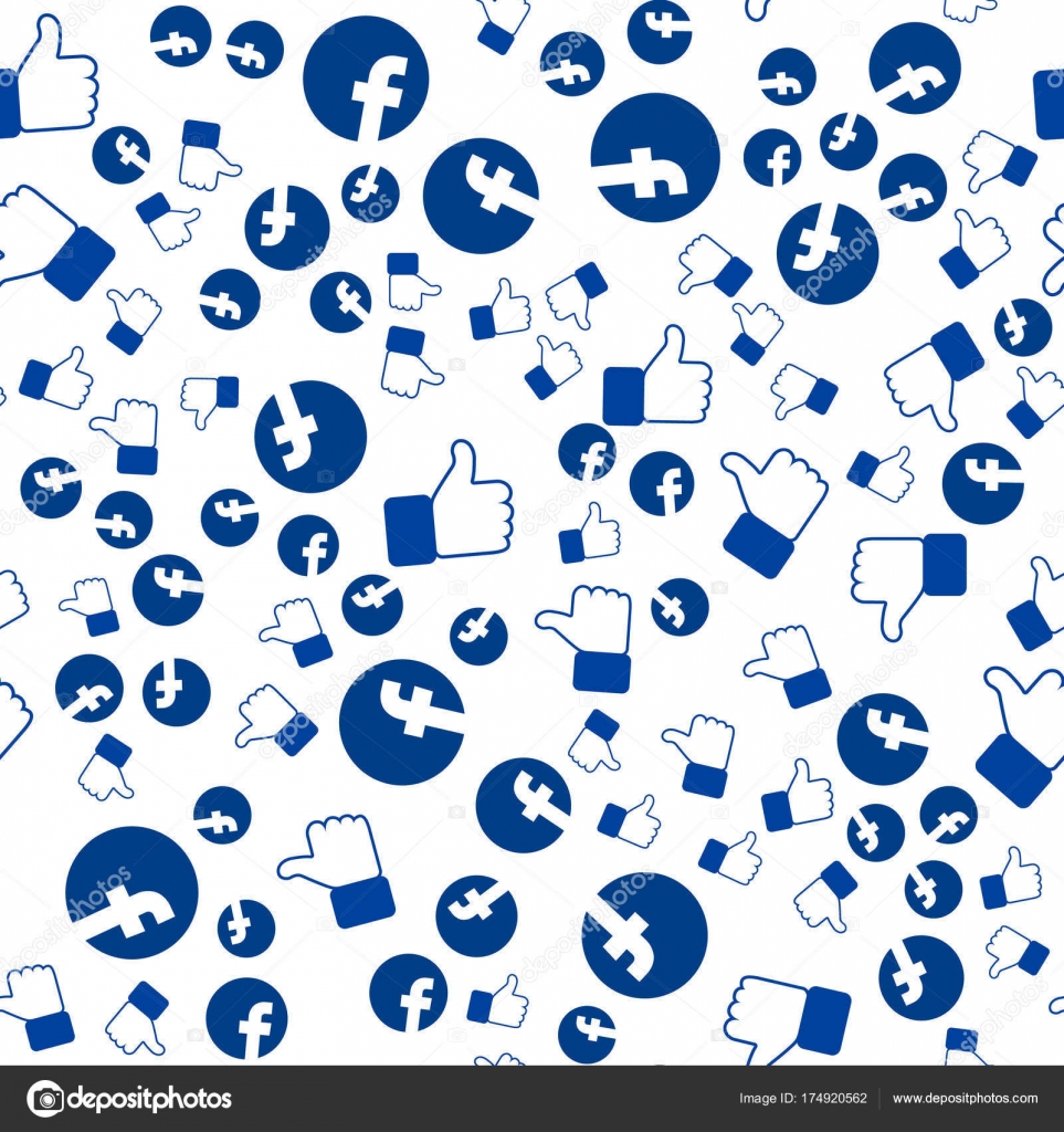 El patrón de Facebook, pulgares hacia arriba, se puede utilizar para fondos  de pantalla, llenar imágenes, fondo de página web, textura de la superficie  . vector, gráfico vectorial © MirImage imagen #174920562