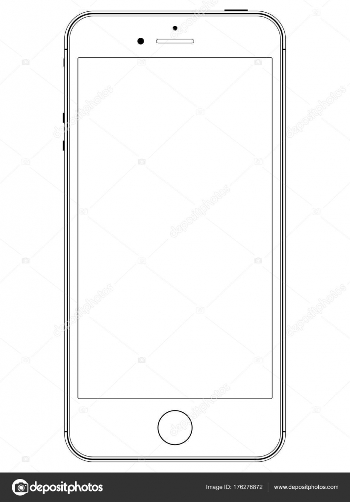 Black Smartphone into the Apple iphone 6 design with a blank screen to