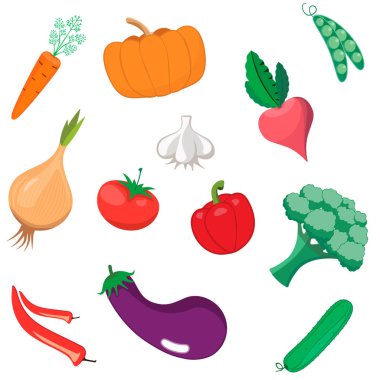 Vektör taze sebze