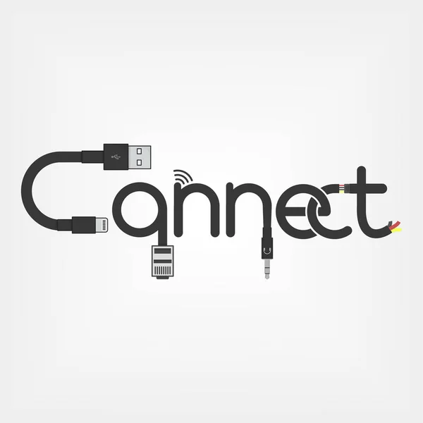 Connecter logo concept — Image vectorielle