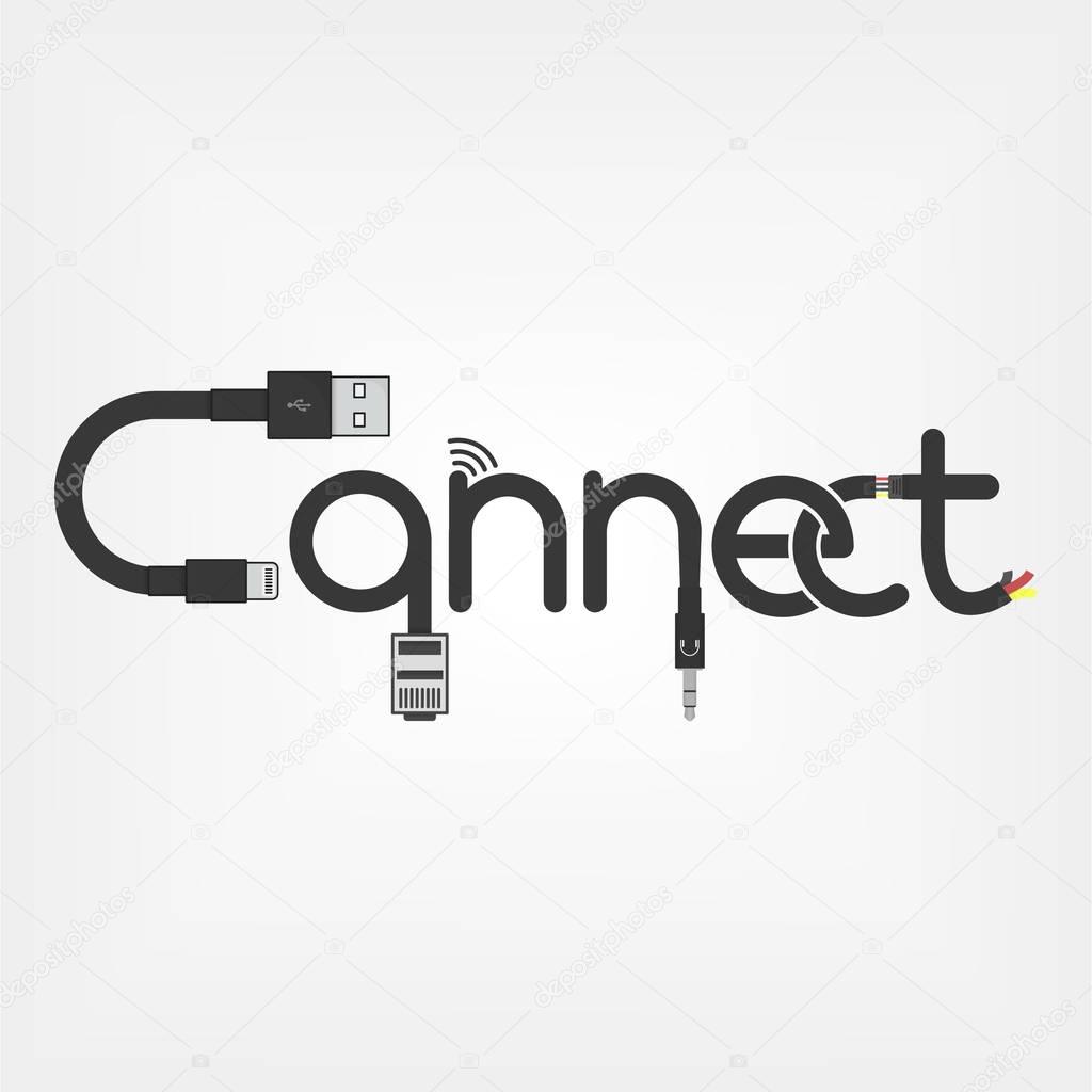 Connect logo concept made of cables