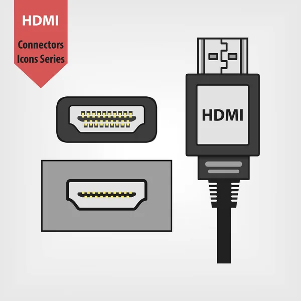 Hdmi Rca Adapter Flat Vector Icon: vector de stock (libre de regalías)  561765481