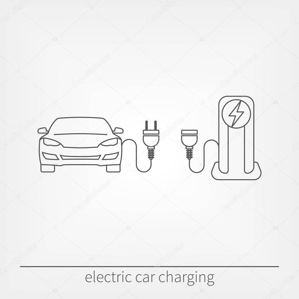 Car charging station icon