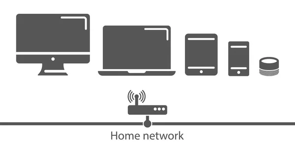 Vecteur de concept de connexion réseau domestique isolé — Image vectorielle