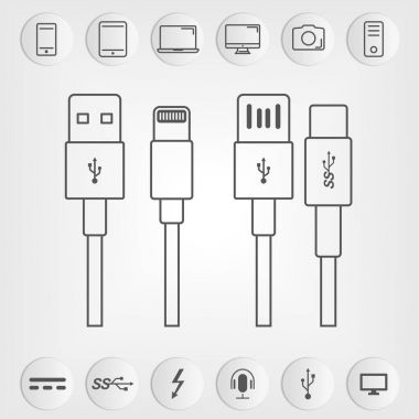 Usb ve Usb Set type-C arabirimleri.