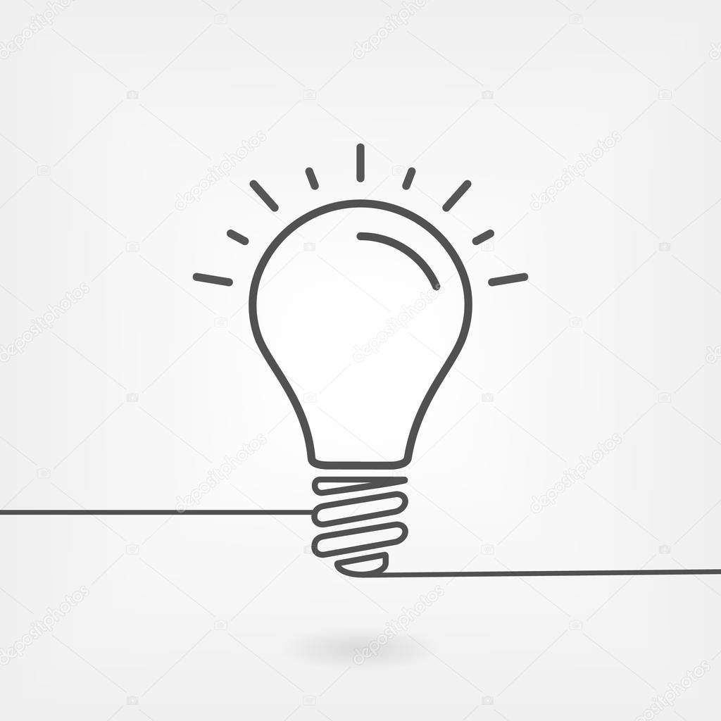 Light bulb vector outline icon