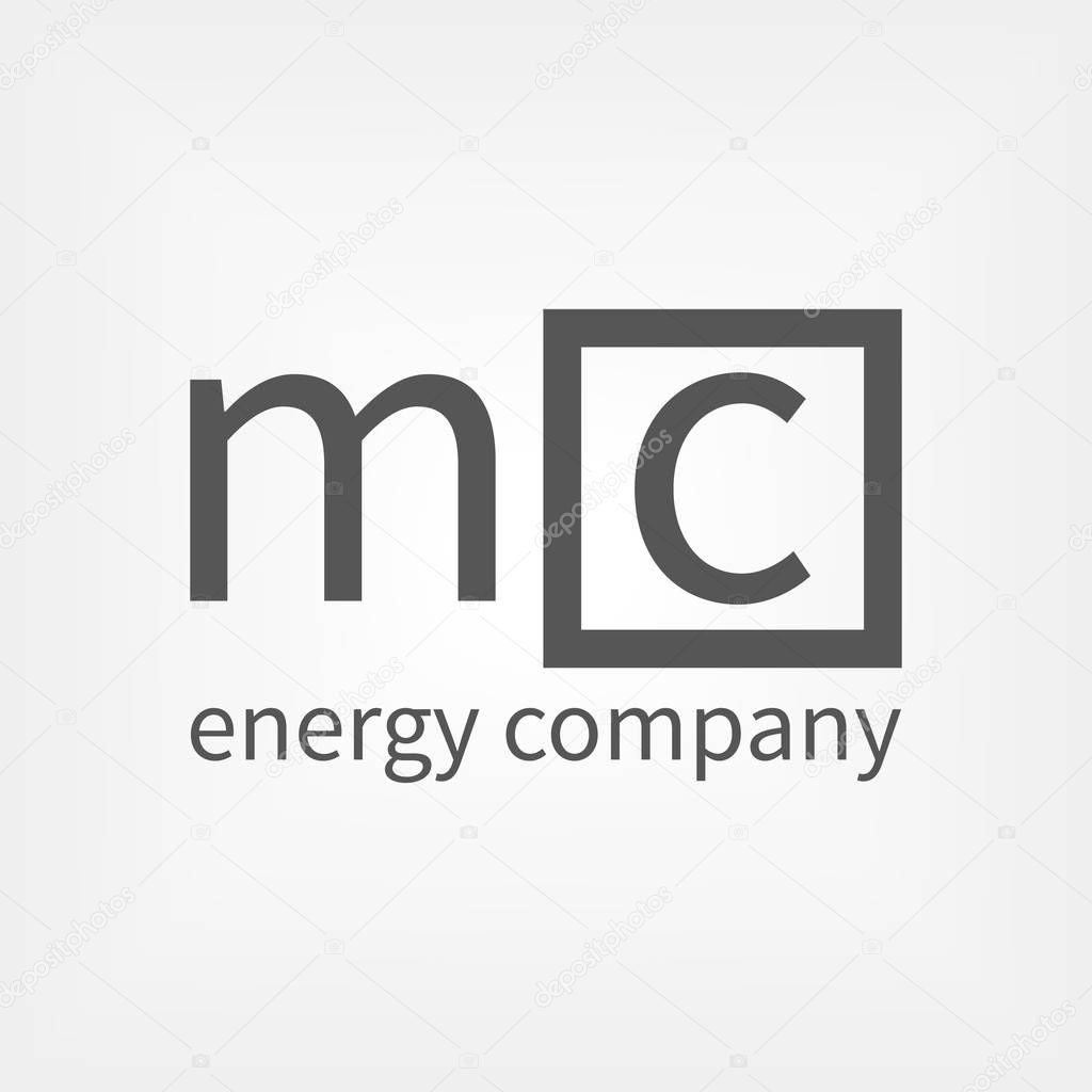 Logo letter MC. Great law of Physics, energy company logo concept