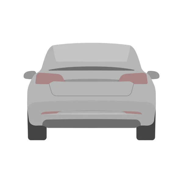 Car back view. Urban car. Vector line illustration isolated on white. Editable stroke Vector Graphics