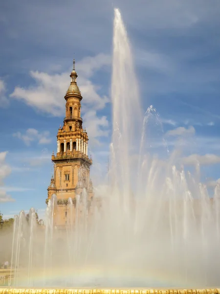 Fountain at Plaza de Espana, Sevilla — стокове фото