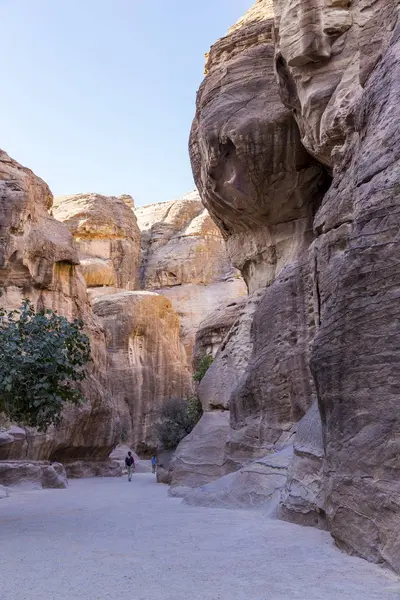 Jordania Petra Siq Entrada Ciudad Cortada Roca —  Fotos de Stock