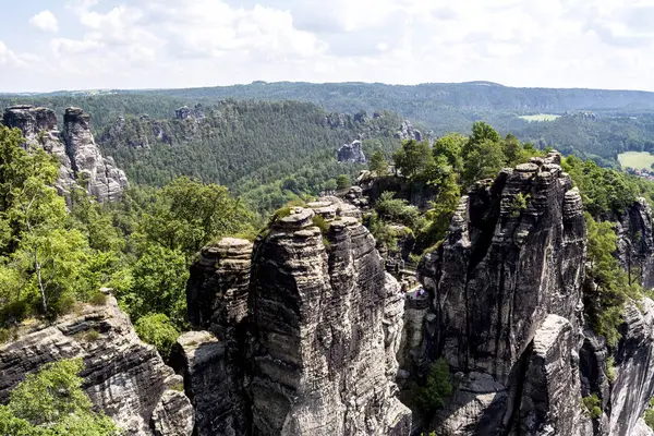 Deutschland Sachsen Elbsandsteingebirge Felsformationen — Stockfoto