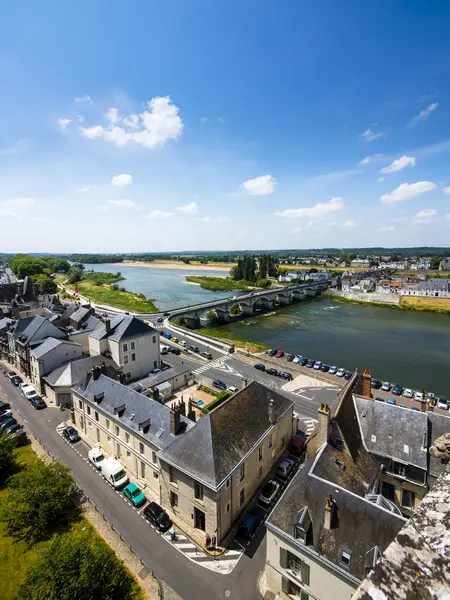 Franciaország Amboise Óváros Loire Folyó Pont Marechal Leclerc Háttér — Stock Fotó