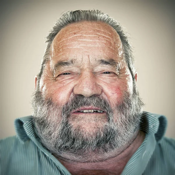 Portrait Calm Senior Man Looking Camera — Stock Photo, Image