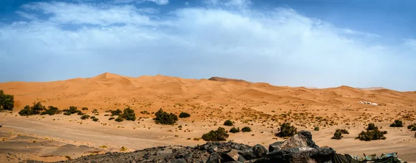 Marrocos Merzouga Vista Panorâmica Deserto Erg Chebbi — Fotografia de Stock