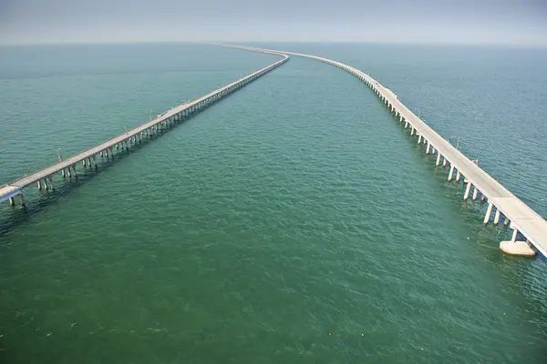 Воздушный Туннель Моста Чесапикский Залив — стоковое фото