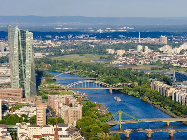 Вид Воздуха Франкфурт Майне Германия Европа — стоковое фото