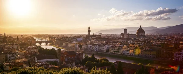 Italia Firenze Veduta Aerea Del Paesaggio Urbano Tramonto — Foto Stock