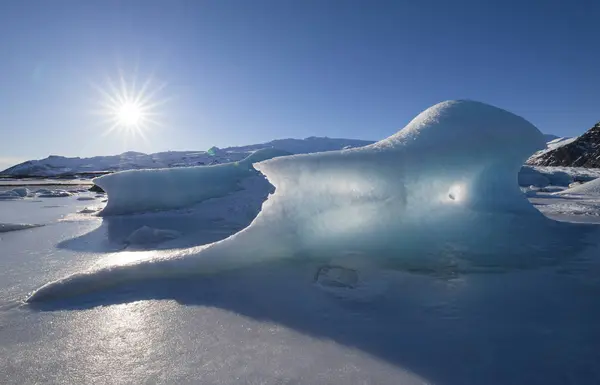 Petit Iceberg Sur Glacier Islande — Photo