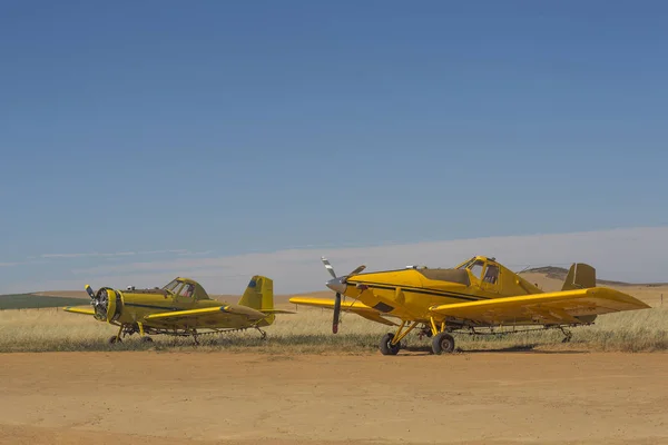 Cape Town Afrique Sud Avions Dépoussiérage Cultures Jaunes — Photo