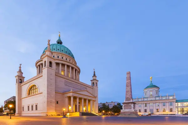 Alemanha Potsdam Vista Para Igreja São Nicolau Obelisco Prefeitura Velha — Fotografia de Stock