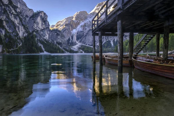 Itália Tirol Sul Pragser Wildsee — Fotografia de Stock