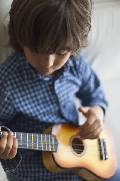 Little Boy Playing Guitar — Stock Photo, Image