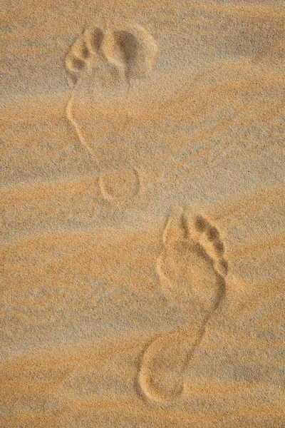 Uae Rub Khali Foot Prints Desert Sand — Stock Photo, Image