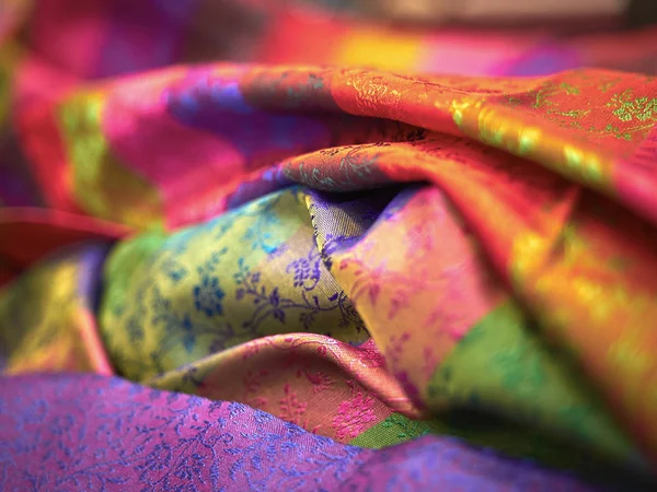 Colored Silk Cloth Full Frame — Stock Photo, Image