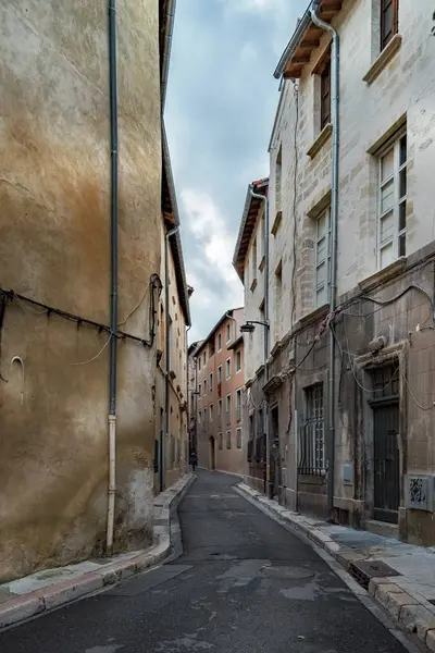 França Avignon Cidade Velha Alley Cercado Por Casas — Fotografia de Stock