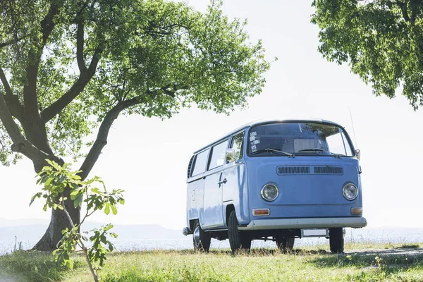 Włochy Jeziora Garda Camping Autobusu Lakeshore — Zdjęcie stockowe