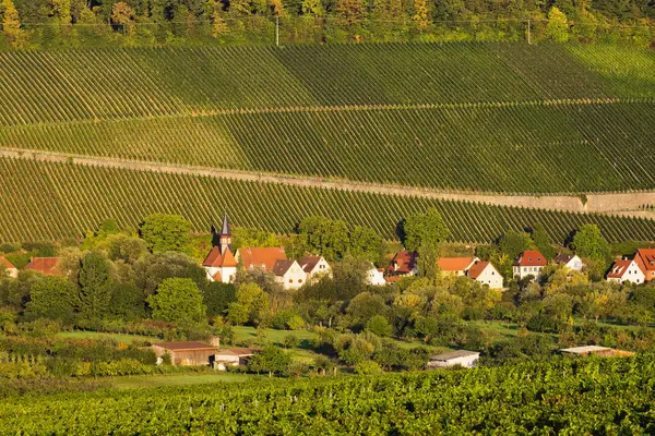 Franconia 科勒村附近的 Volkach 超过绿草 — 图库照片