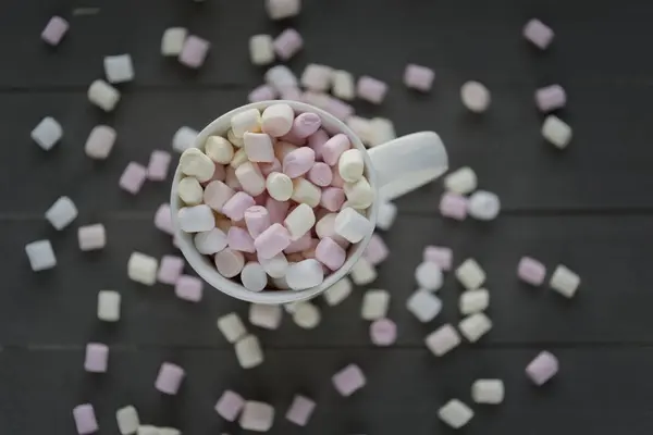 Top View Marshmallows Cup — Stock Photo, Image