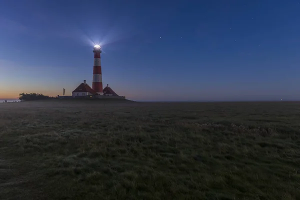 Duitsland Sleeswijk Holstein Noord Hollandse Kust Weergave Van Westerheversand Vuurtoren — Stockfoto