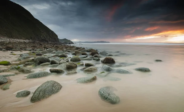 Испания Галисия Пляж Campelo Закате — стоковое фото