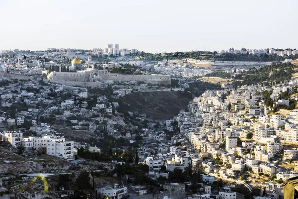 Israël Jérusalem Vue Sur Vieille Ville Mont Temple Dans Lumière — Photo